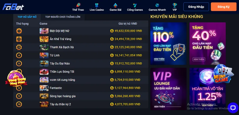 Khuyến mãi thể thao lu88 casino